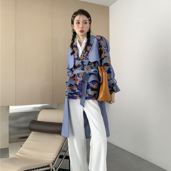 women's trench coats fashion splice camouflage short front and long rear coat for women spring autumn streetwear loose belt windbreaker, Tan;black
women's trench coats fashion splice camouflage short front and long rear coat for women spring autumn streetwear loose belt windbreaker, Tan;black