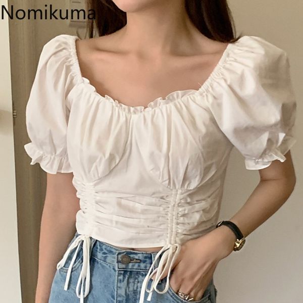 nomikuma drawstring slim waist short women blouse puff sleeve o-neck shirts summer new sweet blusas femme 6h192 210427, White
nomikuma drawstring slim waist short women blouse puff sleeve o-neck shirts summer new sweet blusas femme 6h192 210427, White