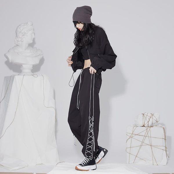 running pants reflective rope sports casual women summer overalls high street ins korea loose leggings fashion sweatpants, Black;blue
running pants reflective rope sports casual women summer overalls high street ins korea loose leggings fashion sweatpants, Black;blue