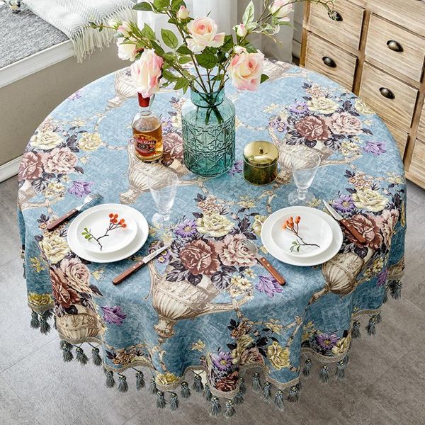 table cloth noble luxury blue round tablecloth thicken european jacquard tassels wedding christmas party restaurant decoration
table cloth noble luxury blue round tablecloth thicken european jacquard tassels wedding christmas party restaurant decoration