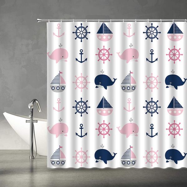 nautical shower curtain cartoon whale anchor ship ocean fish sea animal pink gray navy white for kids fabric bathroom decor set
nautical shower curtain cartoon whale anchor ship ocean fish sea animal pink gray navy white for kids fabric bathroom decor set