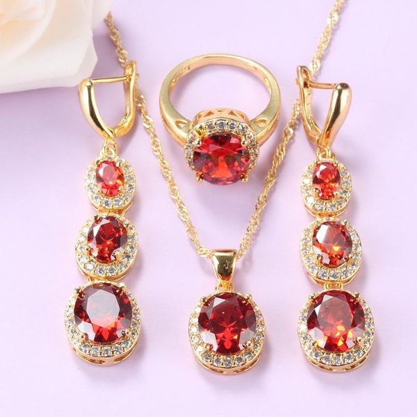 earrings & necklace gold-color african bridal wedding jewelry set for women gift red garnet long and ring 3-piece sets, Silver
earrings & necklace gold-color african bridal wedding jewelry set for women gift red garnet long and ring 3-piece sets, Silver