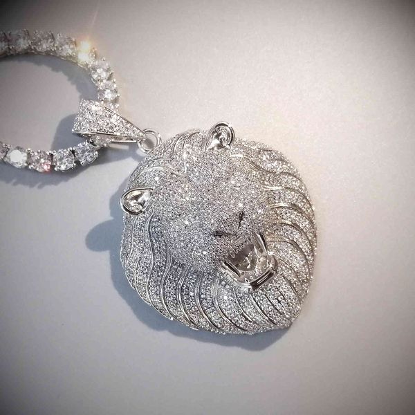 bling iced out necklace micro pave cubic zircon lion head pendant for men women gifts luxury hip hop jewelry, Silver
bling iced out necklace micro pave cubic zircon lion head pendant for men women gifts luxury hip hop jewelry, Silver