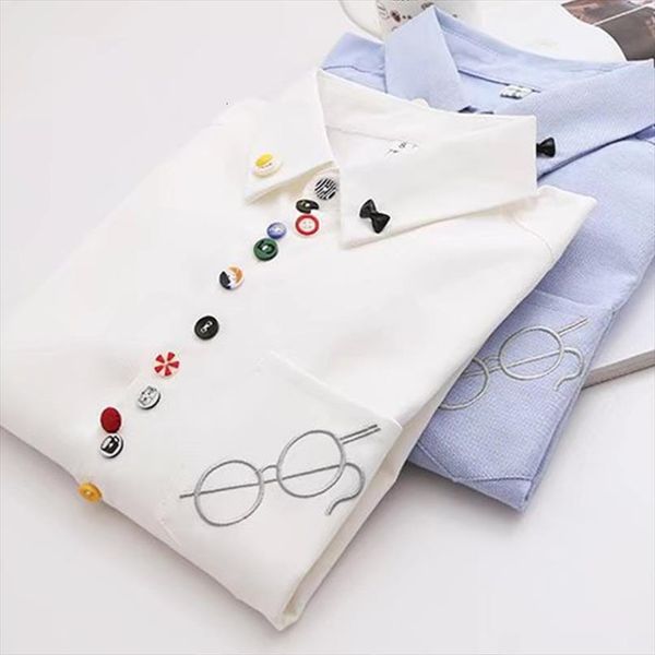 spring autumn colorful buttons womens shirt sweet mori girl solid blue white embroidery long sleeved female kawaii blouse u116
spring autumn colorful buttons womens shirt sweet mori girl solid blue white embroidery long sleeved female kawaii blouse u116