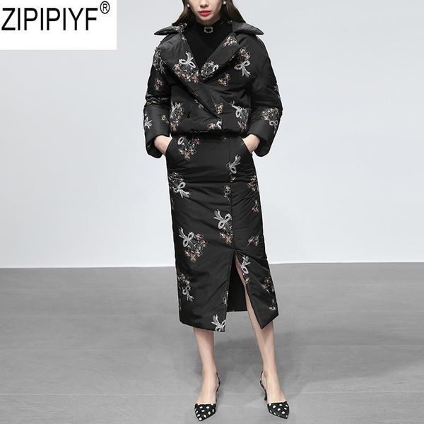 women's two piece pants 2021 winter vintage print women suit casual 2 pieces turn down collar long sleeve parka & split mid-calf parkas, White
women's two piece pants 2021 winter vintage print women suit casual 2 pieces turn down collar long sleeve parka & split mid-calf parkas, White
