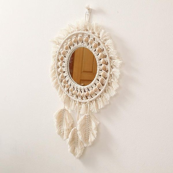mirrors hanging wall mirror with macrame fringe art decor handmade woven tassel vintage home round boho
mirrors hanging wall mirror with macrame fringe art decor handmade woven tassel vintage home round boho