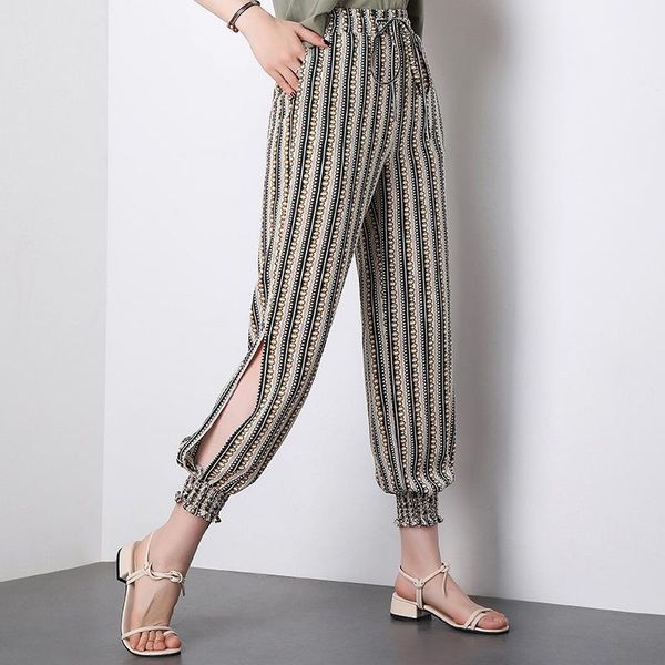 women's pants & capris 2021 summer national beach women high waist trousers casual cargo pantalones mujer pantalon femme streetwear, Black;white 
women's pants & capris 2021 summer national beach women high waist trousers casual cargo pantalones mujer pantalon femme streetwear, Black;white