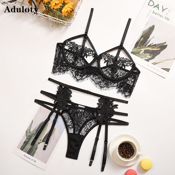 womens eyelashes lace flowers perspective hollow garter belt erotic lingerie underwire gathering bra underwear set, Black;white
womens eyelashes lace flowers perspective hollow garter belt erotic lingerie underwire gathering bra underwear set, Black;white