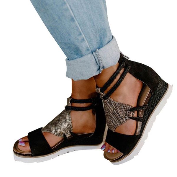 sandals 2021 for women casual open toe strappy wedge summer dressy beach zipper roman platform shoes, Black
sandals 2021 for women casual open toe strappy wedge summer dressy beach zipper roman platform shoes, Black