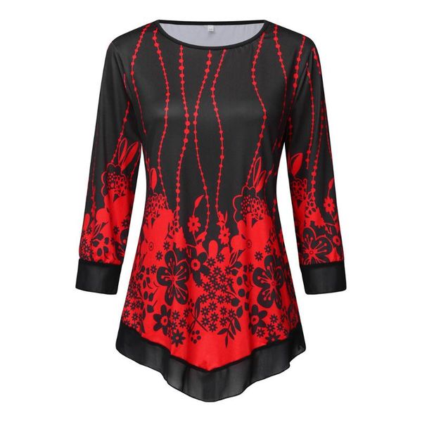 women fashion floral print blouse plus size full sleeve autumn shirt female irregular hem long women's blouses & shirts, White
women fashion floral print blouse plus size full sleeve autumn shirt female irregular hem long women's blouses & shirts, White