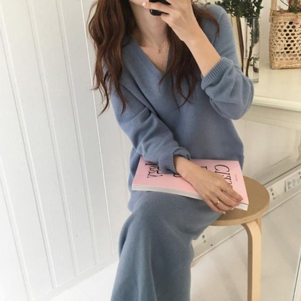 casual dresses long women over-the-knee knitted dress autumn oversize elegant midi sweater v-neck knitwear robe 2021 ladies clothes, Black;gray
casual dresses long women over-the-knee knitted dress autumn oversize elegant midi sweater v-neck knitwear robe 2021 ladies clothes, Black;gray