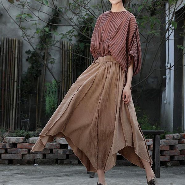 spring summer causal style girls vintage skirt elastic waist linen original pleated long art women skirts, Black
spring summer causal style girls vintage skirt elastic waist linen original pleated long art women skirts, Black
