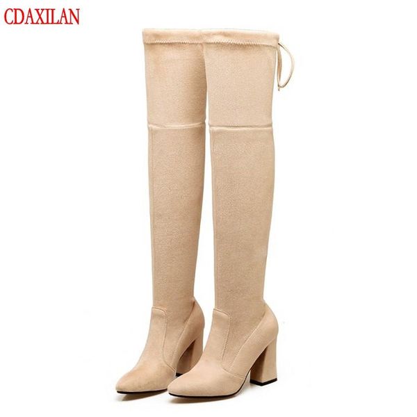 boots cdaxilan to over the knee women stretch faux suede square heel round toe super high heels thigh in autumn winter, Black
boots cdaxilan to over the knee women stretch faux suede square heel round toe super high heels thigh in autumn winter, Black