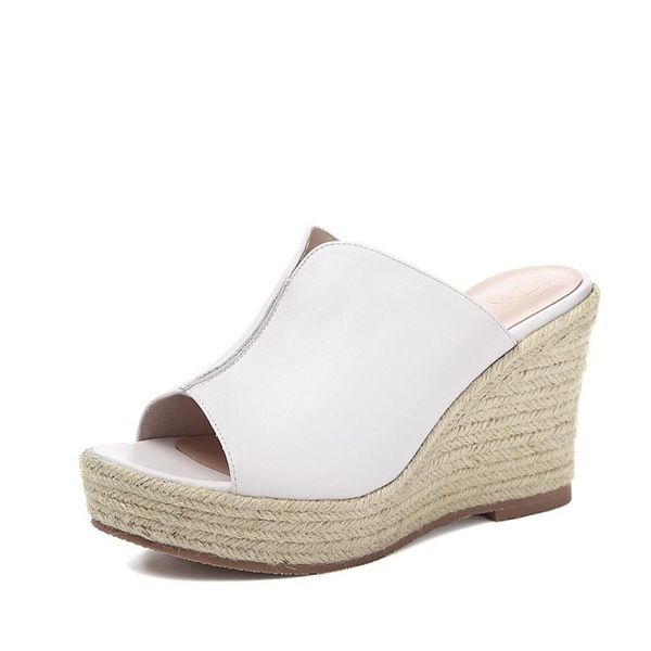 arrive ladies shoes leather spring summer single sandals genuine wedges women's platform heel, Black
arrive ladies shoes leather spring summer single sandals genuine wedges women's platform heel, Black