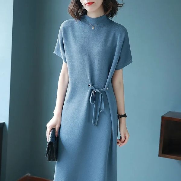 casual dresses fashion solid lace-up high waist short sleeve knitted o-neck mid-length female korean style women's pg5n, Black;gray
casual dresses fashion solid lace-up high waist short sleeve knitted o-neck mid-length female korean style women's pg5n, Black;gray