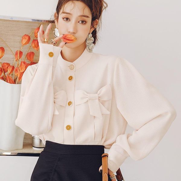 women's blouses & shirts s3431 casual wear spring 2021 solid color bow round neck single breasted long sleeve blouse shirt dress women, White
women's blouses & shirts s3431 casual wear spring 2021 solid color bow round neck single breasted long sleeve blouse shirt dress women, White
