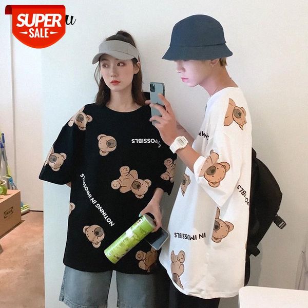 women's short-sleeved t-shirt with medium-length loose round neck and wild students #ww53, White;black
women's short-sleeved t-shirt with medium-length loose round neck and wild students #ww53, White;black