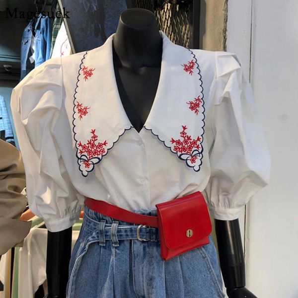 summer korean chic embroidery floral woman blouses puff half sleeve women blouse loose solid button shirt blusas 14172 210527, White
summer korean chic embroidery floral woman blouses puff half sleeve women blouse loose solid button shirt blusas 14172 210527, White