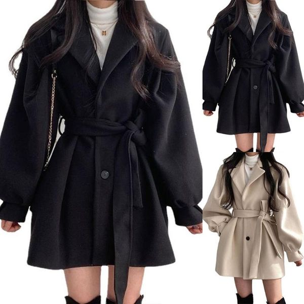 women's wool & blends winter women warm jacket coat bandage coats lace up lapel overcoat loose casual outwear autumn black clothing
women's wool & blends winter women warm jacket coat bandage coats lace up lapel overcoat loose casual outwear autumn black clothing