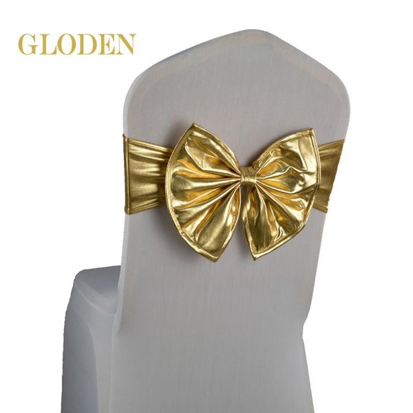 arrival 50pcs/lot gold metallic spandex bow tie chair sash bands for birthday wedding party decoration el decor sashes
arrival 50pcs/lot gold metallic spandex bow tie chair sash bands for birthday wedding party decoration el decor sashes