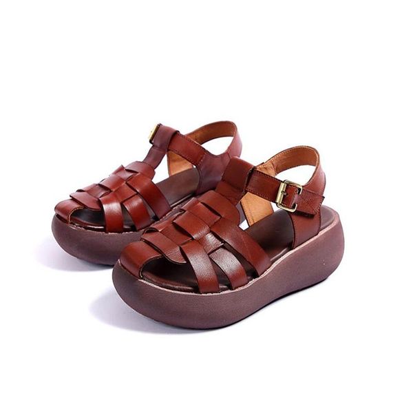 dress shoes genuine leather ladies sandals thick bottom slip-on design brown green casual style handmade women's 35-40, Black
dress shoes genuine leather ladies sandals thick bottom slip-on design brown green casual style handmade women's 35-40, Black