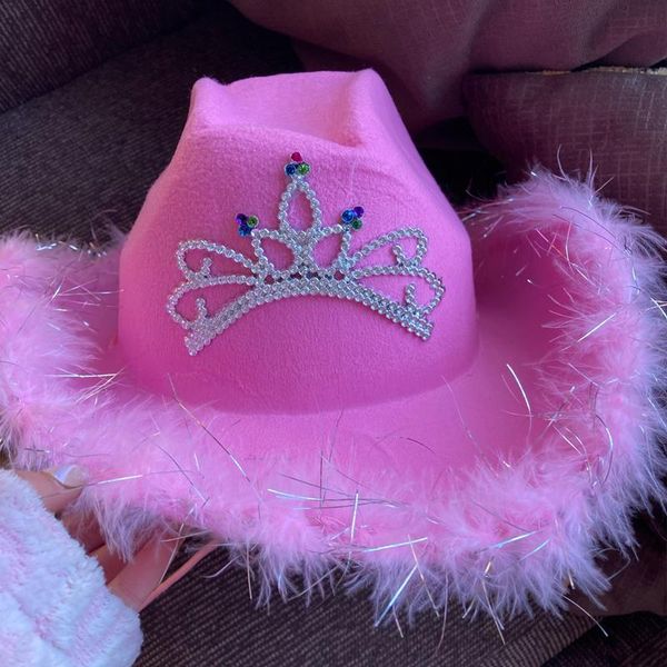 wide brim hats western style pink tiara cowgirl for women girl rolled fedora caps feather edge beach cowboy hat sequin party cap, Blue;gray
wide brim hats western style pink tiara cowgirl for women girl rolled fedora caps feather edge beach cowboy hat sequin party cap, Blue;gray