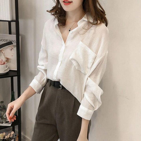 women's blouses & shirts elegant single-breasted blouse turn-down collar chiffon shirt women vintage arrival y1, White
women's blouses & shirts elegant single-breasted blouse turn-down collar chiffon shirt women vintage arrival y1, White