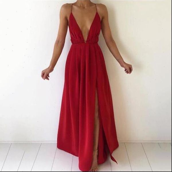 womens dress summer maxi women solid color deep v neck sleeveless spaghetti strap backless high split long sundress vestidos, Black;gray
womens dress summer maxi women solid color deep v neck sleeveless spaghetti strap backless high split long sundress vestidos, Black;gray
