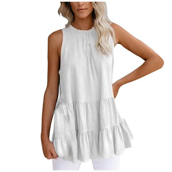 women's blouses & shirts 2021 summer women sleeveless blouse fashion vintage ladies o-neck solid color pullover casual loose elegant, White
women's blouses & shirts 2021 summer women sleeveless blouse fashion vintage ladies o-neck solid color pullover casual loose elegant, White
