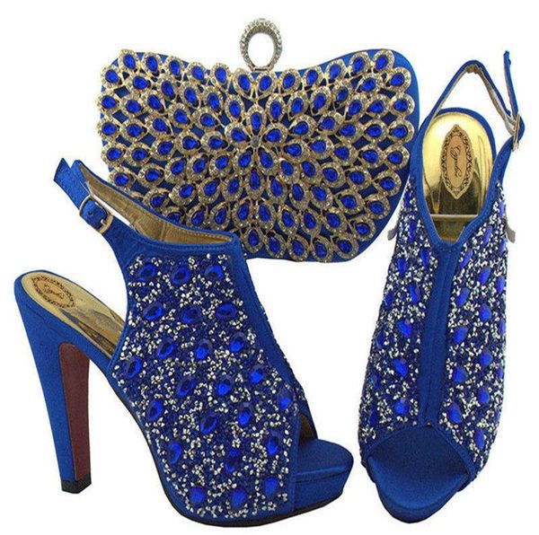 royal blue color italian crystal shoes and matching bag set african rhinestone high heels to match for party dress, Black
royal blue color italian crystal shoes and matching bag set african rhinestone high heels to match for party dress, Black
