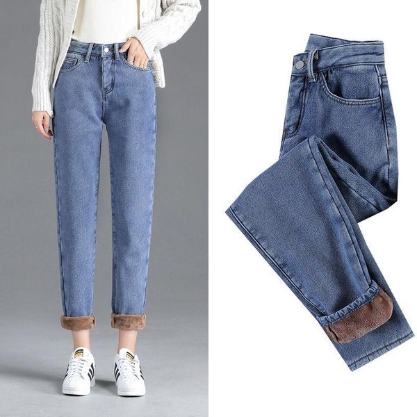 women's jeans winter plus velvet warm denim jean women size high waist harem trousers mujer vintage casual straight pants, Blue
women's jeans winter plus velvet warm denim jean women size high waist harem trousers mujer vintage casual straight pants, Blue