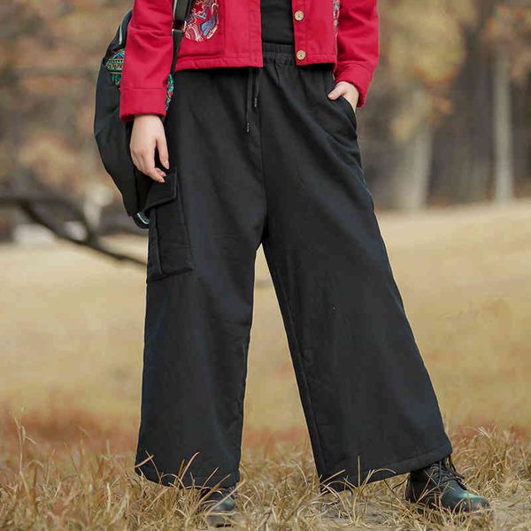 johnature women cotton linen winter wide leg pants elastic waist solid color trouser warm thick female vintage pants 210521, Blue
johnature women cotton linen winter wide leg pants elastic waist solid color trouser warm thick female vintage pants 210521, Blue
