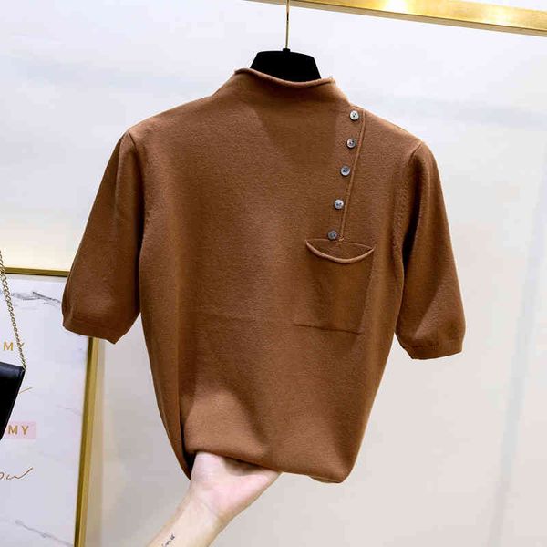 hoodie pullovers 2021 summer skinny base half turtlenecks women's knitted shirt buttons, Black
hoodie pullovers 2021 summer skinny base half turtlenecks women's knitted shirt buttons, Black