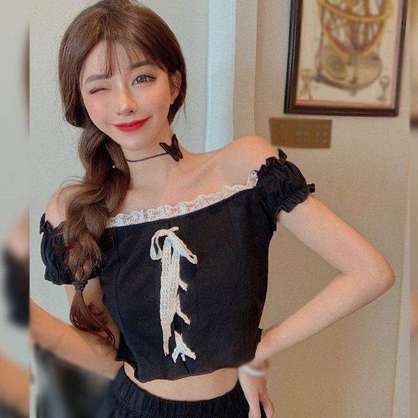women sweet knitted crop lace up t shirts female cute short sleeve cozy bottoming bow soft women's t-shirt, White
women sweet knitted crop lace up t shirts female cute short sleeve cozy bottoming bow soft women's t-shirt, White