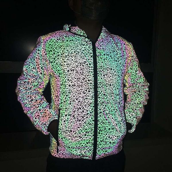 men's jackets kiovno colorful reflective night coats hip hop light outwear for male clothing, Black;brown
men's jackets kiovno colorful reflective night coats hip hop light outwear for male clothing, Black;brown