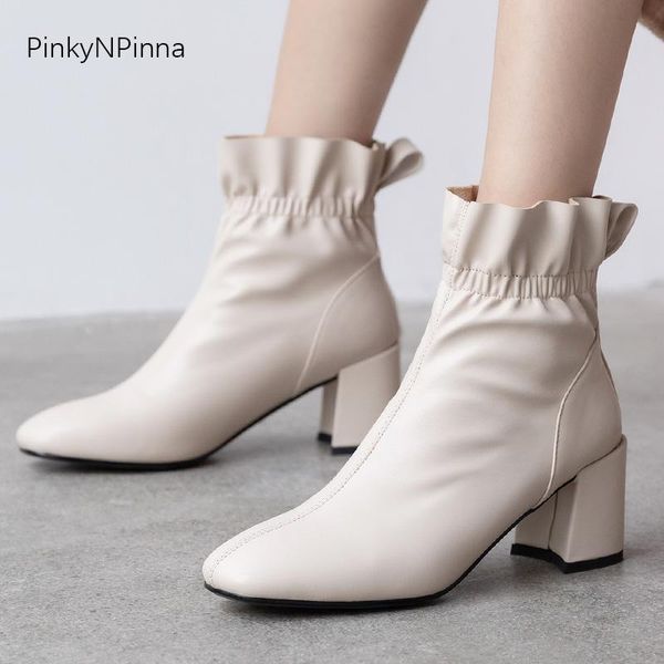 boots designer style women winter ankle plush lining high heels pleated soft office shoes plus size party ladies dress booties, Black
boots designer style women winter ankle plush lining high heels pleated soft office shoes plus size party ladies dress booties, Black