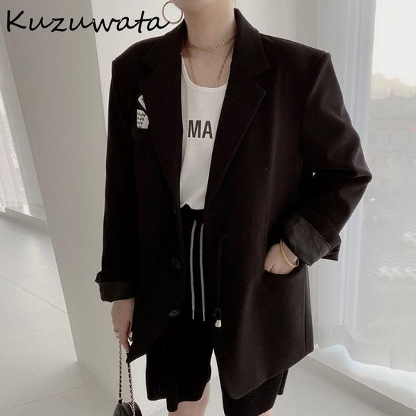 women's suits & blazers kuzuwata 2021 autumn women clothes lapel long sleeve jacket single breasted letter patch drawstring waist coat, White;black
women's suits & blazers kuzuwata 2021 autumn women clothes lapel long sleeve jacket single breasted letter patch drawstring waist coat, White;black