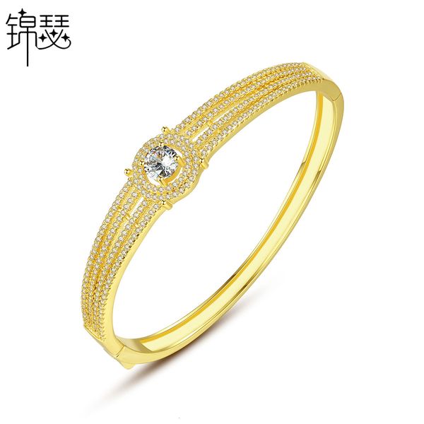 bangles bracelet jinse qinling style zircon inlaid women's personality exaggerated hand ornament oval fashion, Black
bangles bracelet jinse qinling style zircon inlaid women's personality exaggerated hand ornament oval fashion, Black