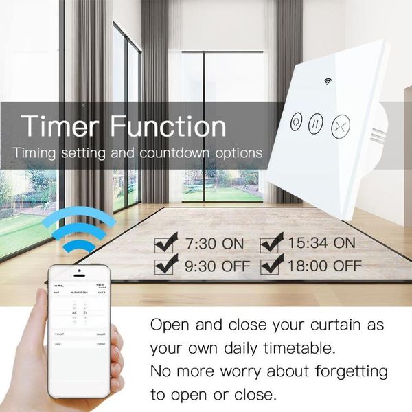 smart home control wifi curtain switch for electric motorized blind roller shutter works with alexa and google
smart home control wifi curtain switch for electric motorized blind roller shutter works with alexa and google