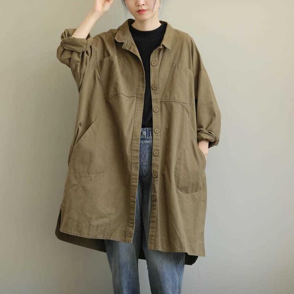 women's trench coats 2021 arrival spring/autumn women loose casual long turn-down collar single breasted cotton bat sleeved coat w761, Tan;black
women's trench coats 2021 arrival spring/autumn women loose casual long turn-down collar single breasted cotton bat sleeved coat w761, Tan;black