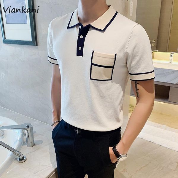 men's polos summer shirt men 2021 short sleeve casual slim business shirts knitting homme clothes, White;black
men's polos summer shirt men 2021 short sleeve casual slim business shirts knitting homme clothes, White;black