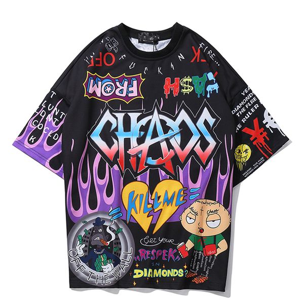 graffiti t shirt cartoon mens tee shirts hip hop t shirt fashion high street tees summer streetwear, White;black
graffiti t shirt cartoon mens tee shirts hip hop t shirt fashion high street tees summer streetwear, White;black