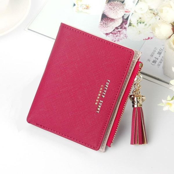 ladies fashion tassel short wallet mini zipper coin purse card holder wallets, Red;black
ladies fashion tassel short wallet mini zipper coin purse card holder wallets, Red;black