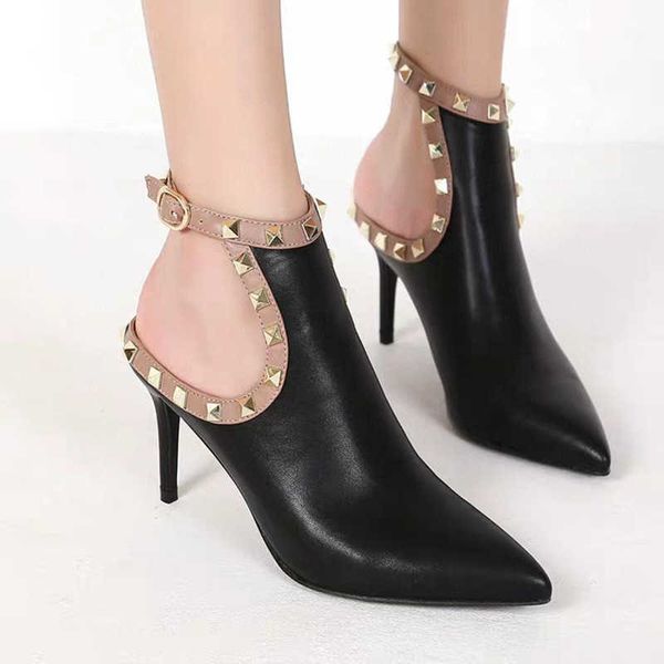 dress shoes hollow out high heel's 2021 spring and autumn pointed rivet thin heel sho four seasons roman sandals, Black
dress shoes hollow out high heel's 2021 spring and autumn pointed rivet thin heel sho four seasons roman sandals, Black