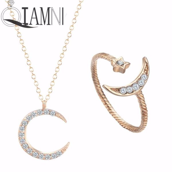 earrings & necklace qiamni crescent moon star crystal adjustable rings cubic zirconia promise engagement necklaces jewelry sets, Silver
earrings & necklace qiamni crescent moon star crystal adjustable rings cubic zirconia promise engagement necklaces jewelry sets, Silver