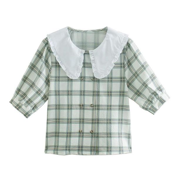 women's blouses & shirts women plaid shirt spring 2021 fashion white collar double breasted modern lady short sleeve blouse
women's blouses & shirts women plaid shirt spring 2021 fashion white collar double breasted modern lady short sleeve blouse