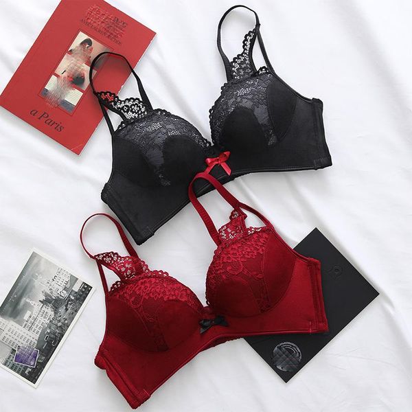 bras sets women fashion red lace bow bra seamless bralette cotton panties push up underwear lingerie a b small cup, Red;black
bras sets women fashion red lace bow bra seamless bralette cotton panties push up underwear lingerie a b small cup, Red;black