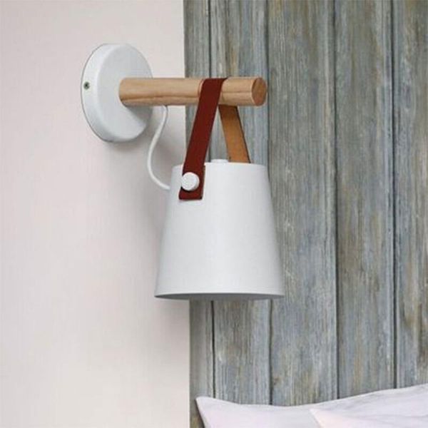 wall lamp e27 85-265v led light wood bed bedside night lights modern nordic lampshade home decor white & black belt
wall lamp e27 85-265v led light wood bed bedside night lights modern nordic lampshade home decor white & black belt