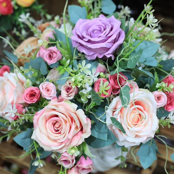 decorative flowers & wreaths artificial retro silk rose bouquet hydrangea vintage bride holding fake flower home wedding decoration accessor
decorative flowers & wreaths artificial retro silk rose bouquet hydrangea vintage bride holding fake flower home wedding decoration accessor