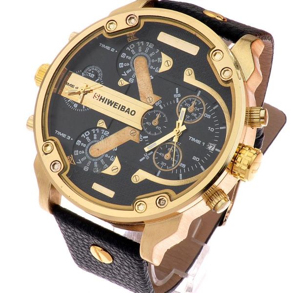 wristwatches brand military sport watches men golden large dial quartz business chronograph dual display watch relogio masculino montre homm, Slivery;brown
wristwatches brand military sport watches men golden large dial quartz business chronograph dual display watch relogio masculino montre homm, Slivery;brown